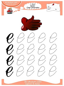 Çocuklar İçin Sesler Çizgi Çalışmaları Çalışma Sayfaları 